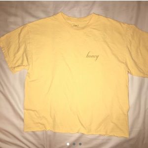 Brandy Melville Aleena Honey Yellow Crop Top Short Sleeve T-Shirt One size